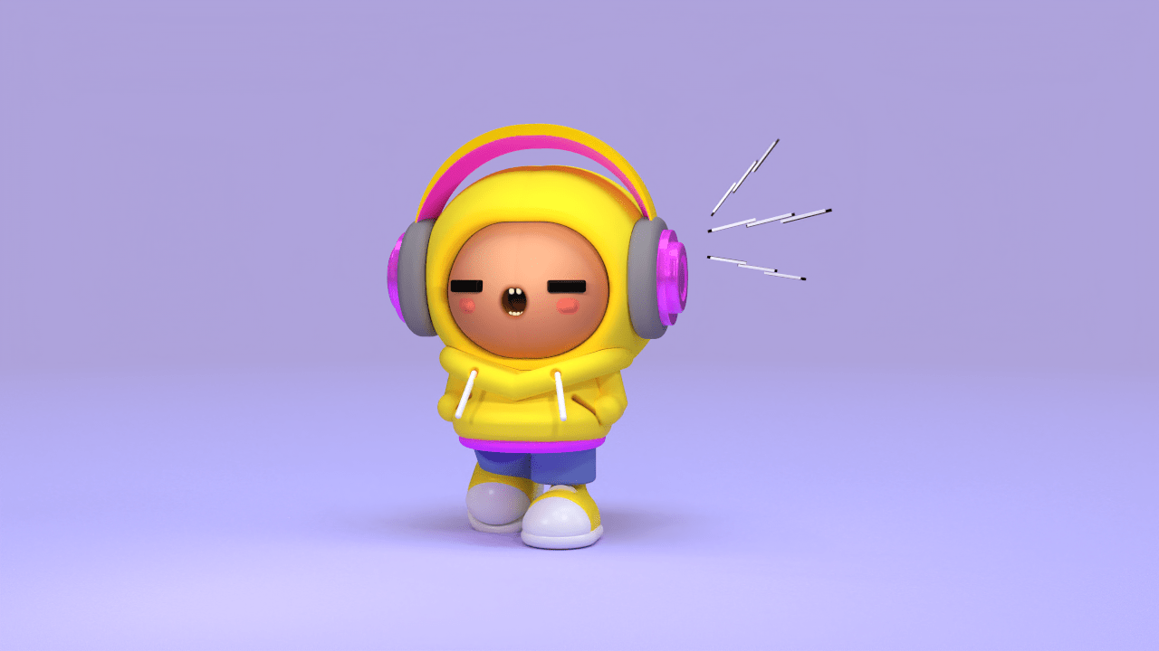  3D cool kid character womp