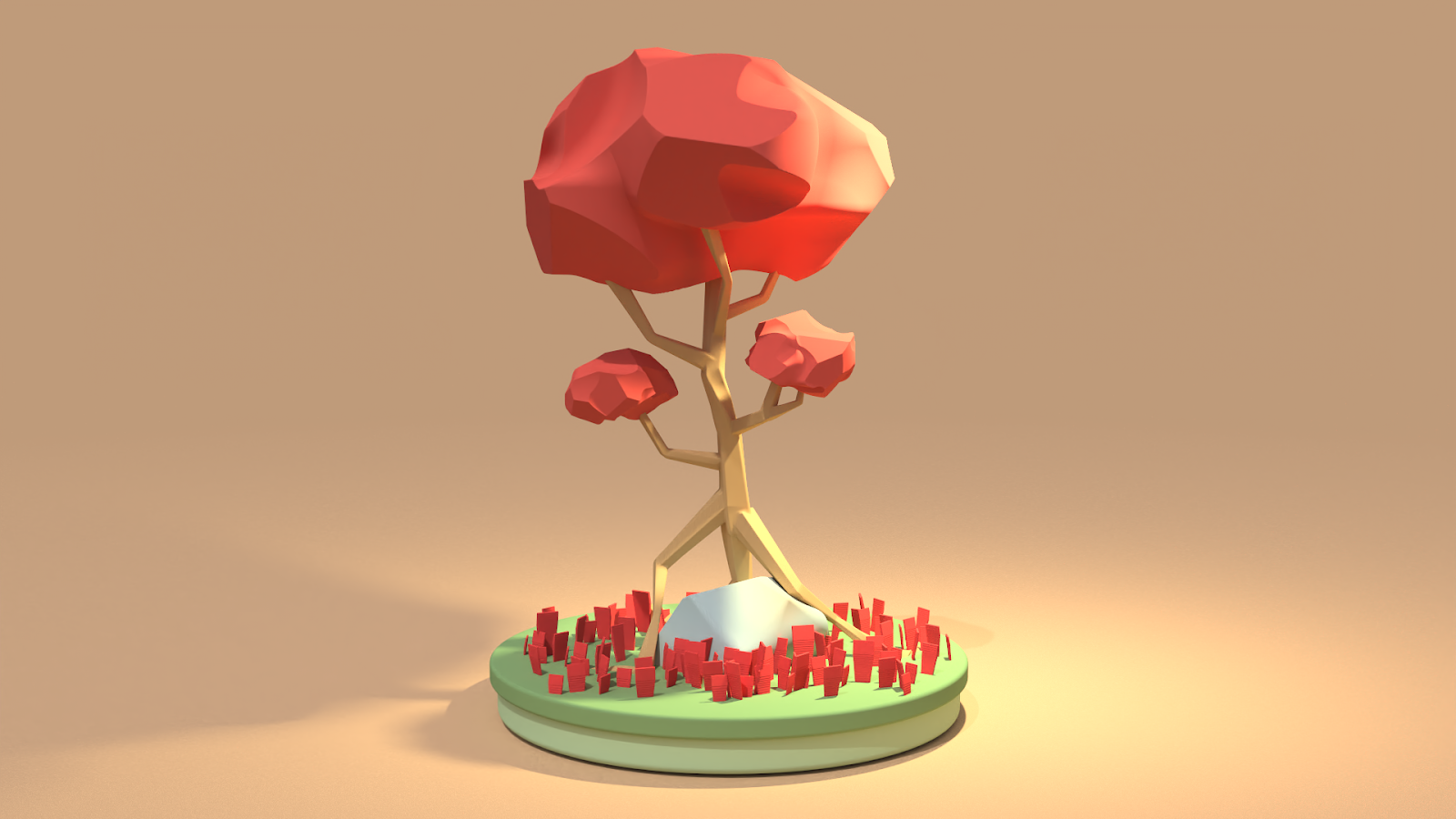 3D red tree model