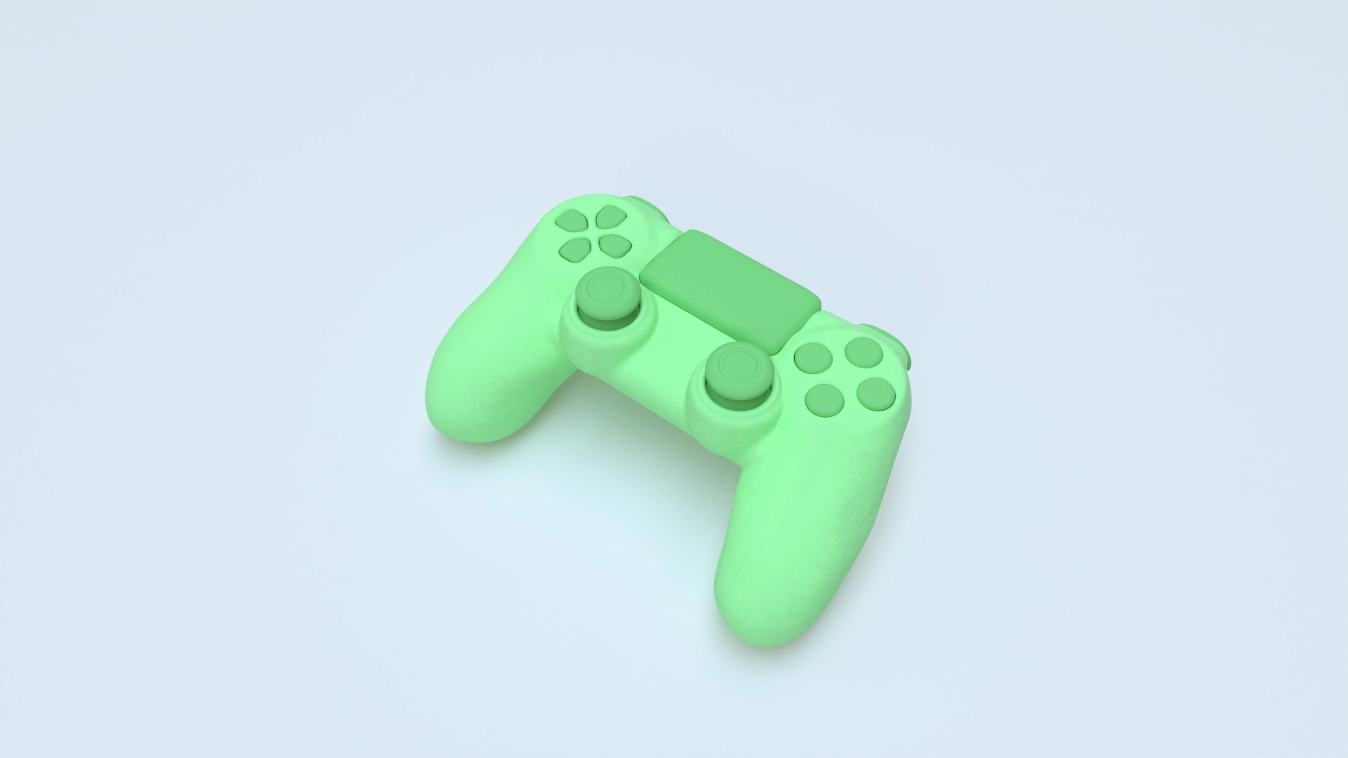 A mockup of a dualshock controller designed in Womp, a beginner friendly 3D modeling platfrom