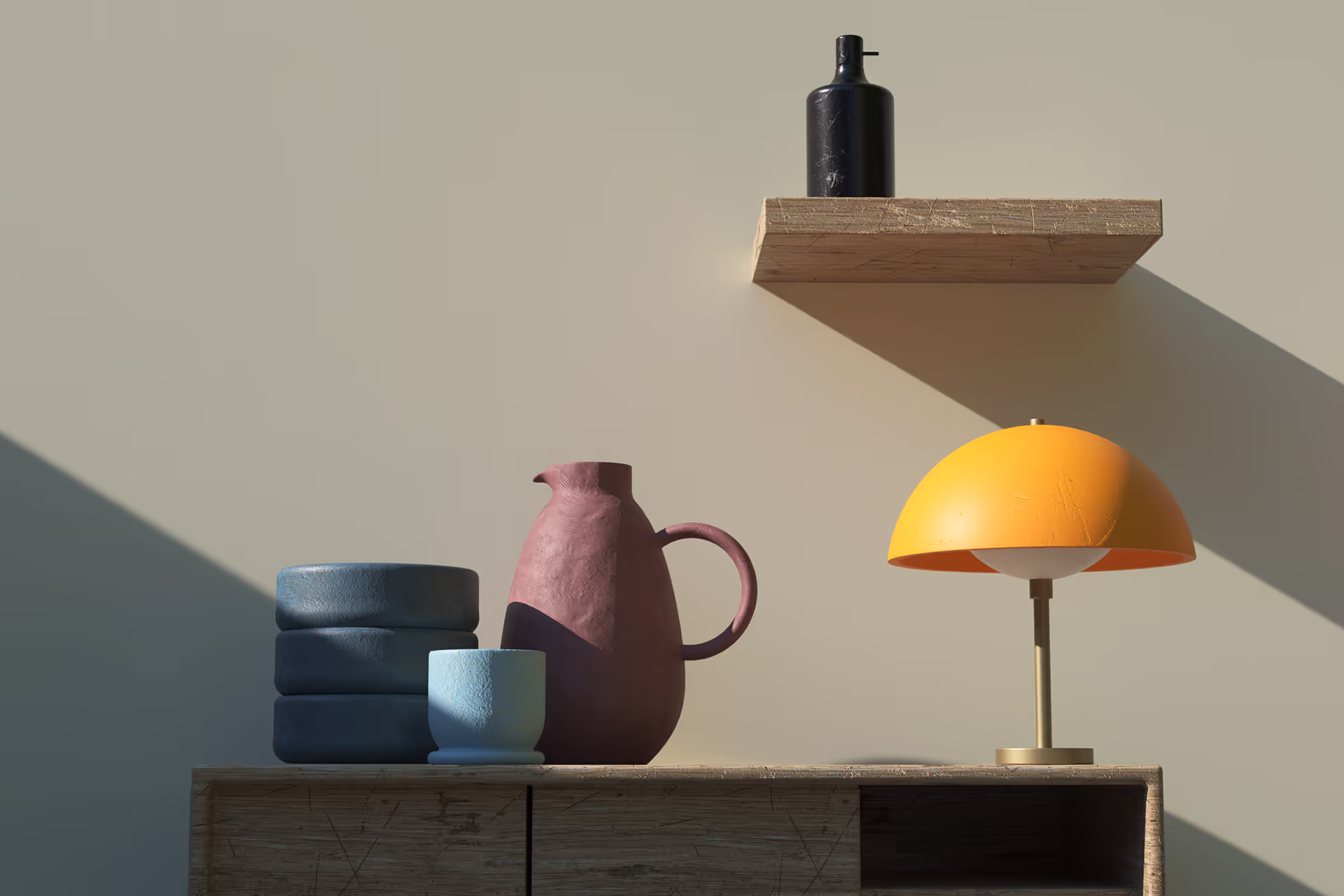 Furniture 3D models edited in Womp easy 3D model editor