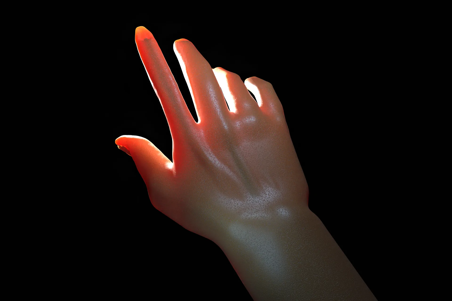 Womp 3D modeling of a human hand using easy 3D editor tools