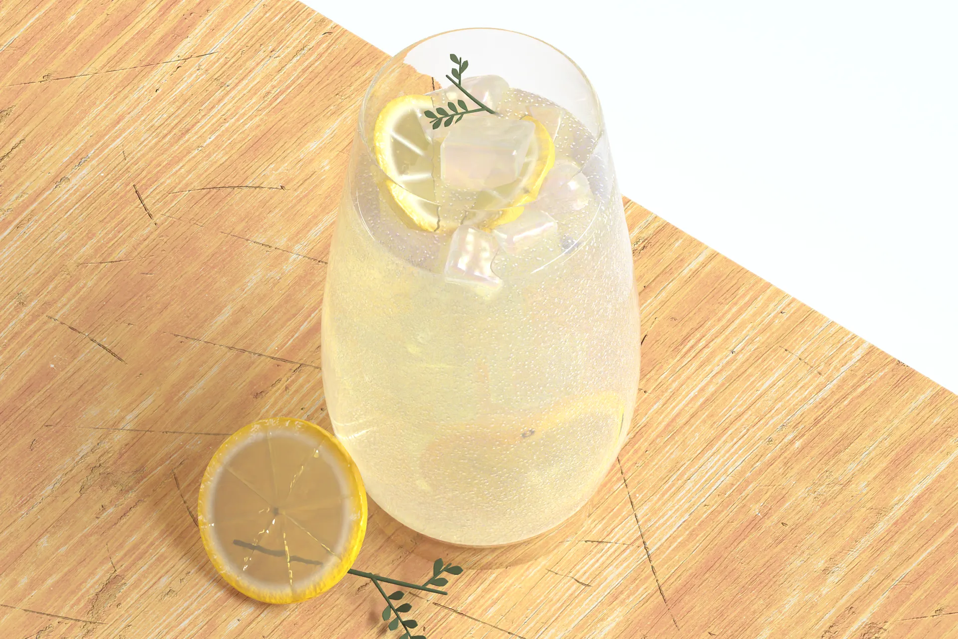 Lemonade scene rendered in Womp 3D modeling and design software