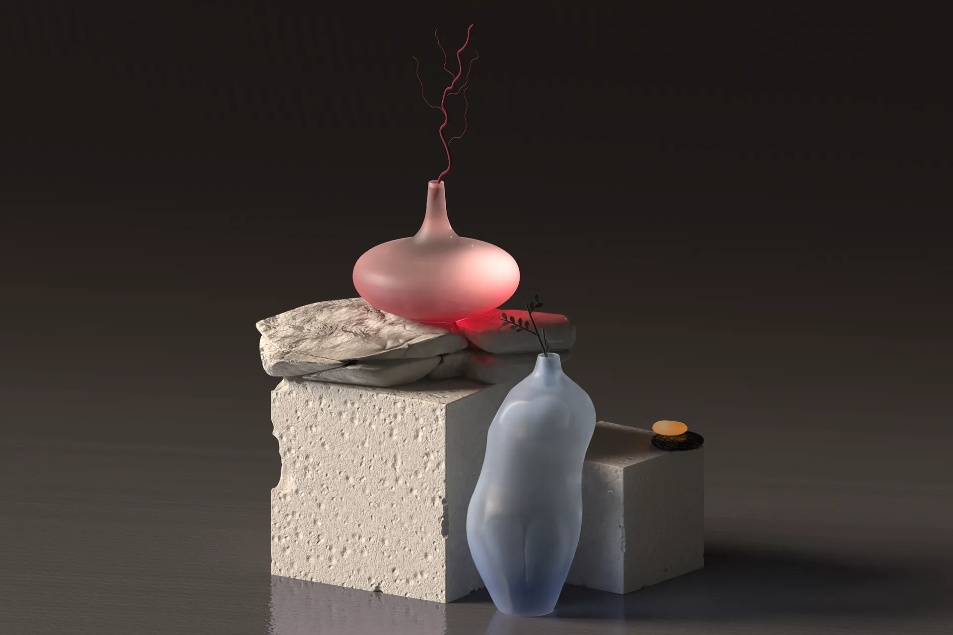 Vase render created with Womp 3D model editor free software